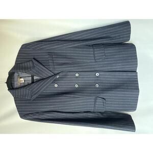 J.Crew Navy Pinstripe Double-Breasted Wool Blazer Size 6